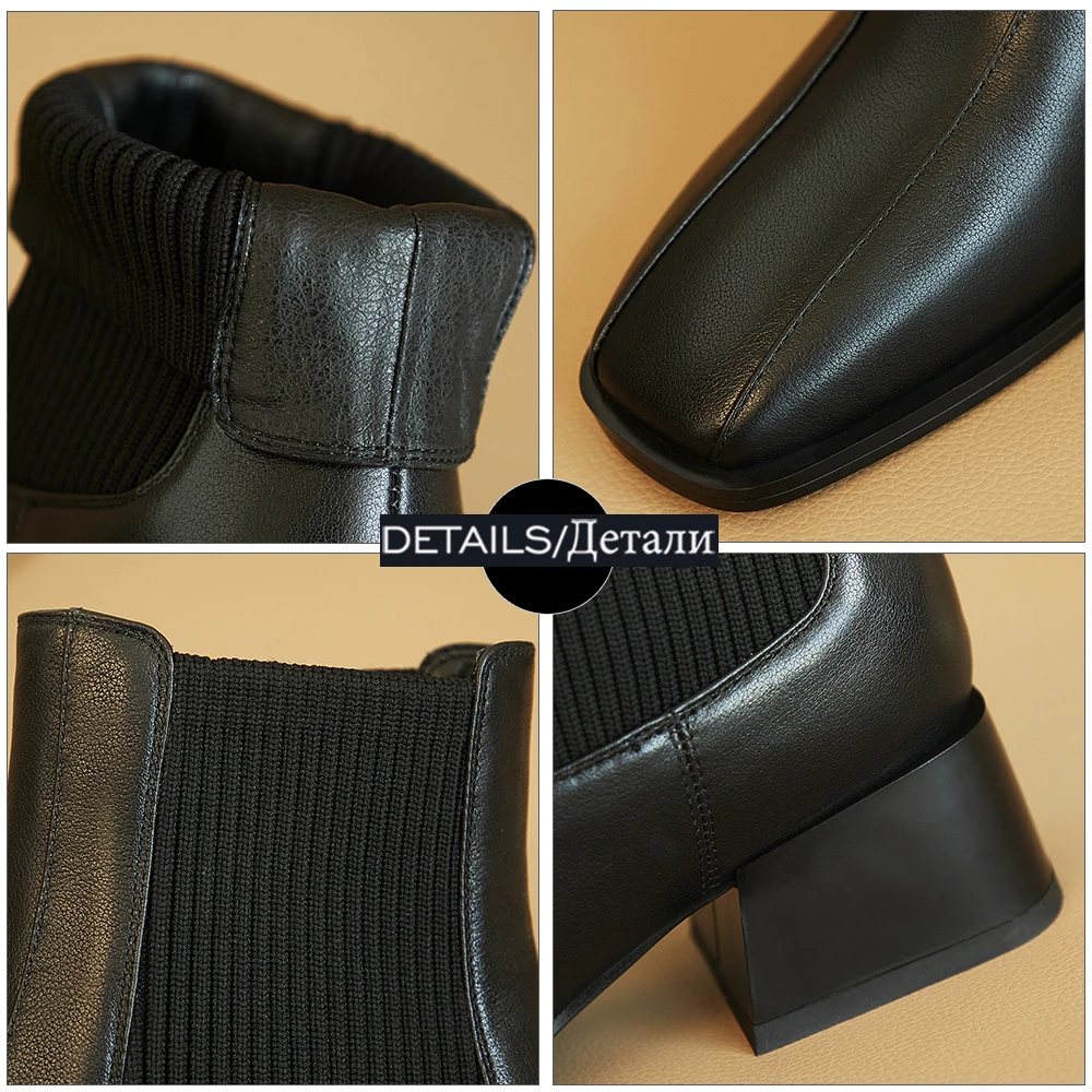 WETKISS Chelsea Boot Woman Genuine Leather Ankle Boots Chunky Heels Shoes Women Square Toe Slip On Rubbe Sole Shoes 2021
WETKISS Chelsea Boot Woman Genuine Leather Ankle Boots Chunky Heels Shoes Women Square Toe Slip On Rubbe Sole Shoes 2021