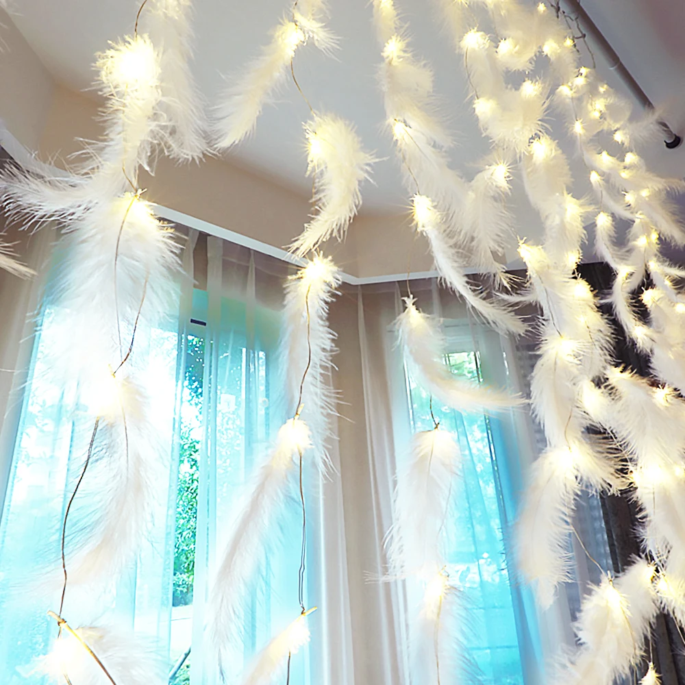 Led String Light Artificial Feather Romantic Atmosphere Fairy Lamp Copper Wire Curtain Light Xmas Gift for Home Bedroom Decor
Led String Light Artificial Feather Romantic Atmosphere Fairy Lamp Copper Wire Curtain Light Xmas Gift for Home Bedroom Decor