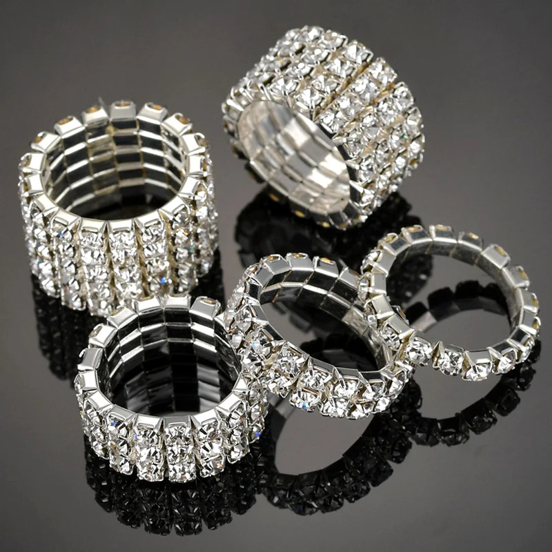1-5 Rows Silver Color Elastic Ring Jewelry Women Crystal Rhinestone Rings Set Wedding Accessories
1-5 Rows Silver Color Elastic Ring Jewelry Women Crystal Rhinestone Rings Set Wedding Accessories