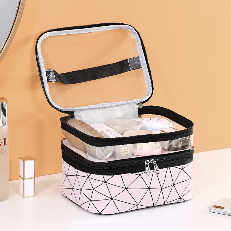 2-layer Travel Toiletries & Cosmetic Bags Waterproof Portable Handle Makeup Organizers Storage Bag
2-layer Travel Toiletries & Cosmetic Bags Waterproof Portable Handle Makeup Organizers Storage Bag