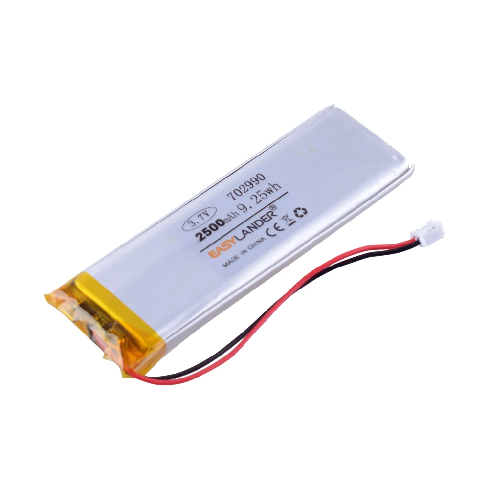 3.7v 2500mAh Polymer lithium battery 702990 bar LED lamp rechargeable toy medical equipment Hunting dog GPS battery 703090
3.7v 2500mAh Polymer lithium battery 702990 bar LED lamp rechargeable toy medical equipment Hunting dog GPS battery 703090
