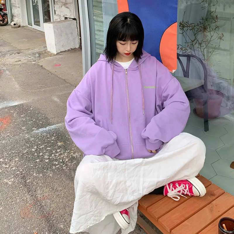 Basic Jackets Women Letter Print Hooded Pocket Oversize Zipper Autumn Fashion Chic All-match Ulzzang Harajuku Outwear Loose Ins 
Basic Jackets Women Letter Print Hooded Pocket Oversize Zipper Autumn Fashion Chic All-match Ulzzang Harajuku Outwear Loose Ins