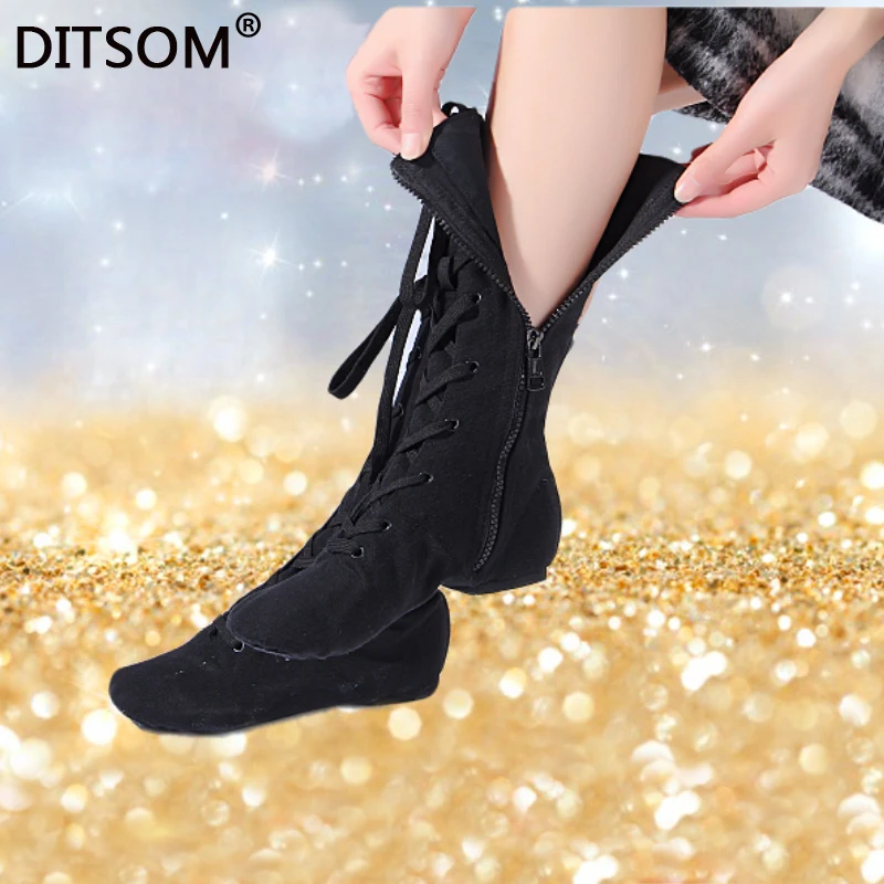 Side Zip and Lace Up High Dance Boots For Women Canvas Soft Ballet Jazz Dancing Shoes Street Dance Girls Stage Performance Shoe
Side Zip and Lace Up High Dance Boots For Women Canvas Soft Ballet Jazz Dancing Shoes Street Dance Girls Stage Performance Shoe