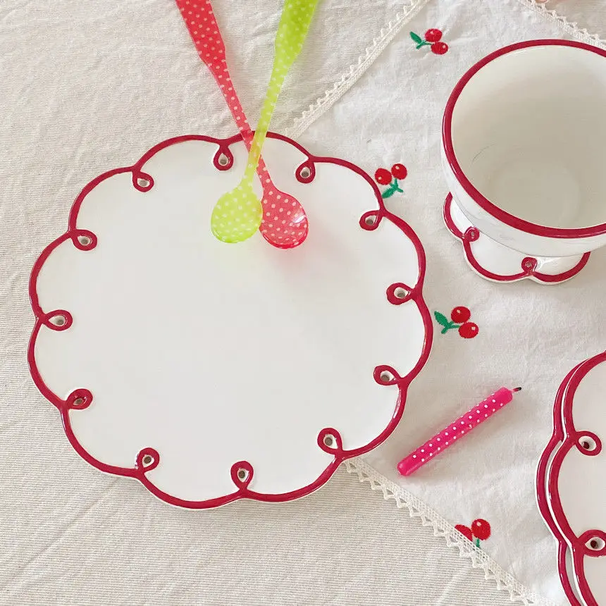 9 inch French Hollow Kawaii Plate Kitchen Ceramics Dishes Girl Dessert Tableware Fruit Plate Pizza Dishes Dinner Plates
9 inch French Hollow Kawaii Plate Kitchen Ceramics Dishes Girl Dessert Tableware Fruit Plate Pizza Dishes Dinner Plates