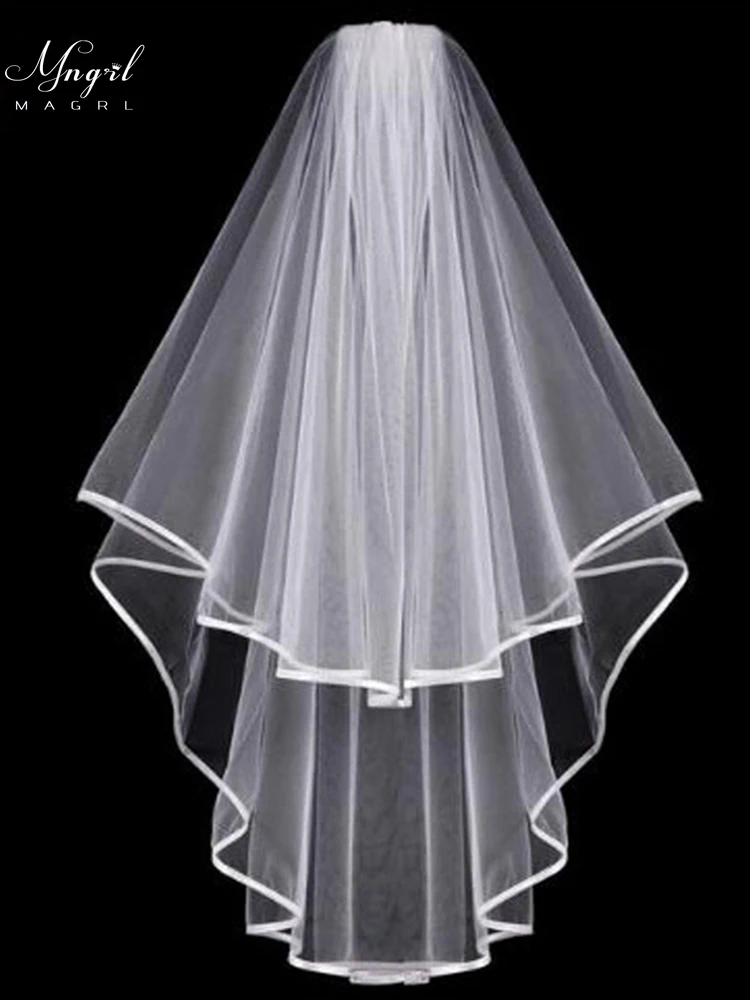 MNGRL Wedding Accessories Bridal Veil Headdress Retro Luxury Ribbon Edging 60-80CM Double Veil Pure Color Veil White Soft Yarn
MNGRL Wedding Accessories Bridal Veil Headdress Retro Luxury Ribbon Edging 60-80CM Double Veil Pure Color Veil White Soft Yarn