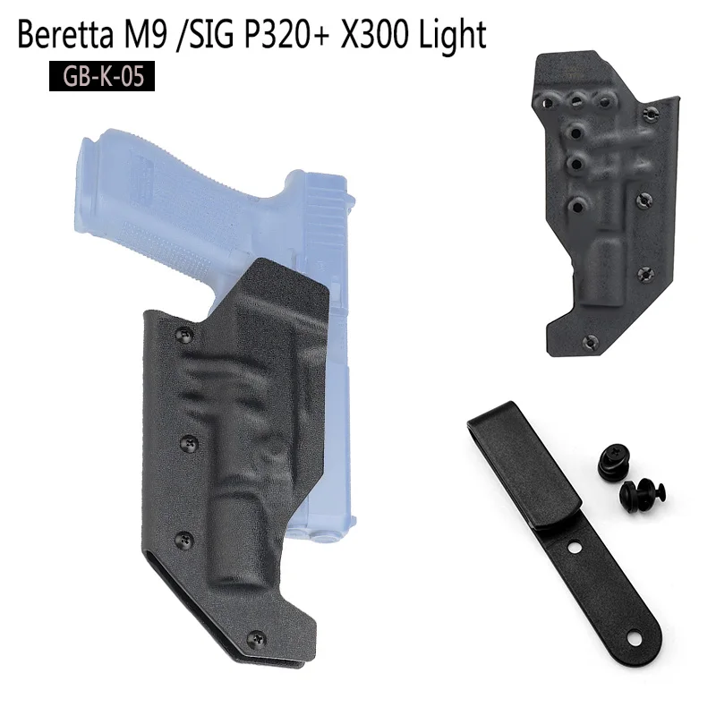 Kydex Gun Holster for Beretta M9 HK 45 CZP-01 SIG P320 S&W M&P Pistol Case Holster X300 Flashlight Case Quick Locking System Kit
Kydex Gun Holster for Beretta M9 HK 45 CZP-01 SIG P320 S&W M&P Pistol Case Holster X300 Flashlight Case Quick Locking System Kit
