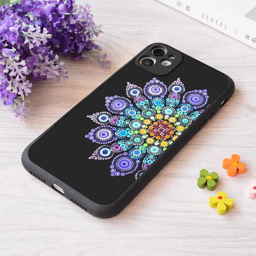 For iPhone Rainbow Love Mandala Print Soft Matt Apple Case 
For iPhone Rainbow Love Mandala Print Soft Matt Apple Case