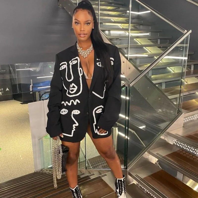 Cartoon Characters Print Blazer Women Jacket High Street 2021 Korea Fashion Ladies Outwear Party Chic Loose Coat Casaco Feminino
Cartoon Characters Print Blazer Women Jacket High Street 2021 Korea Fashion Ladies Outwear Party Chic Loose Coat Casaco Feminino
