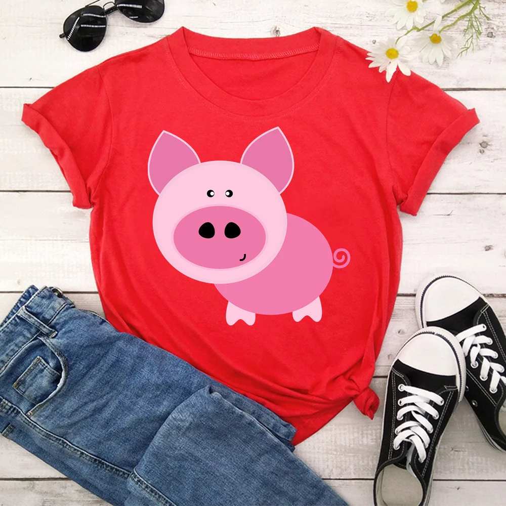 Pig Print T Shirt Women Short Sleeve O Neck Loose Tshirt Summer Women Causal Tee Shirt Tops TX8354
Pig Print T Shirt Women Short Sleeve O Neck Loose Tshirt Summer Women Causal Tee Shirt Tops TX8354