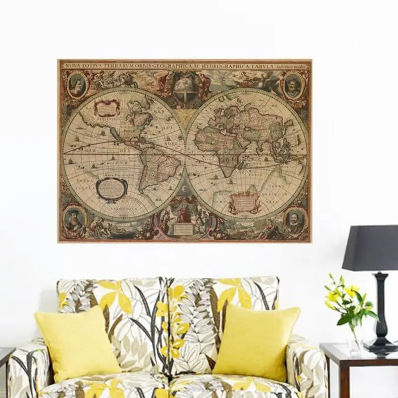 Vintage Kraft Paper Poster World Map Great Building Wall Sticker Art Craft Map Bar Cafe Decor 71x50cm 
Vintage Kraft Paper Poster World Map Great Building Wall Sticker Art Craft Map Bar Cafe Decor 71x50cm