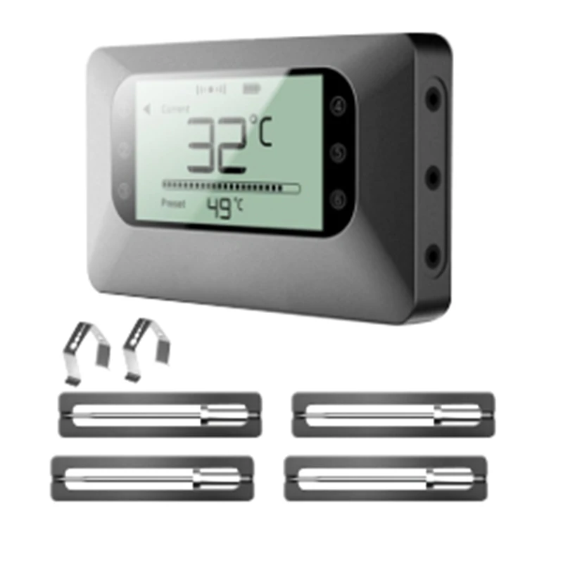 Беспроводной гриль цифровой термометр с Bluetooth для гриля барбекю печь Кухня Пособия по кулинарии с 4 зонд, приложение дистанционного Управле... 
Беспроводной гриль цифровой термометр с Bluetooth для гриля барбекю печь Кухня Пособия по кулинарии с 4 зонд, приложение дистанционного Управле...