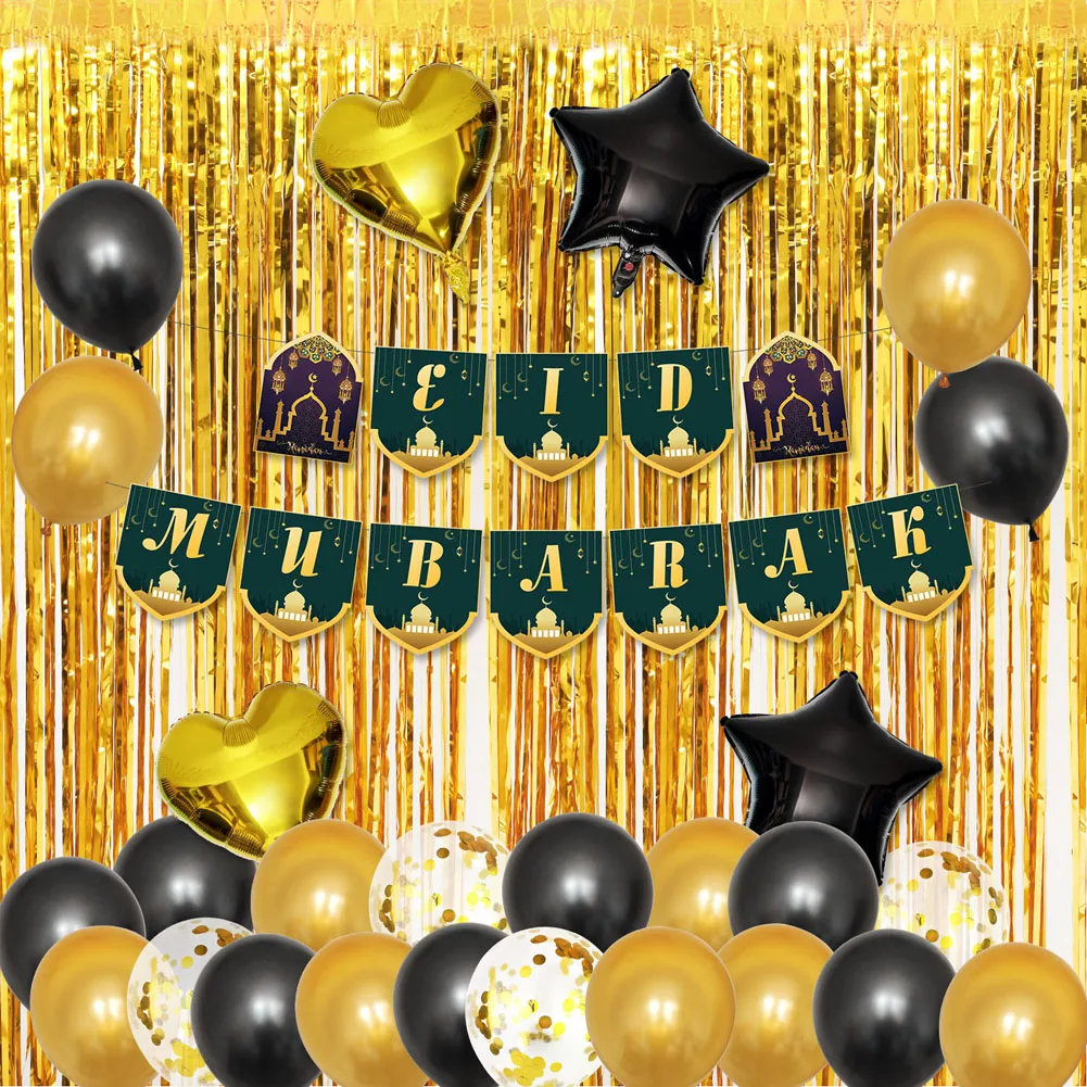 37 Pieces/set Of Eid Al-fitr Ramadan Mubarak Five-pointed Star Banner Party Aluminum Foil Balloon Party Decoration Letter Set
37 Pieces/set Of Eid Al-fitr Ramadan Mubarak Five-pointed Star Banner Party Aluminum Foil Balloon Party Decoration Letter Set