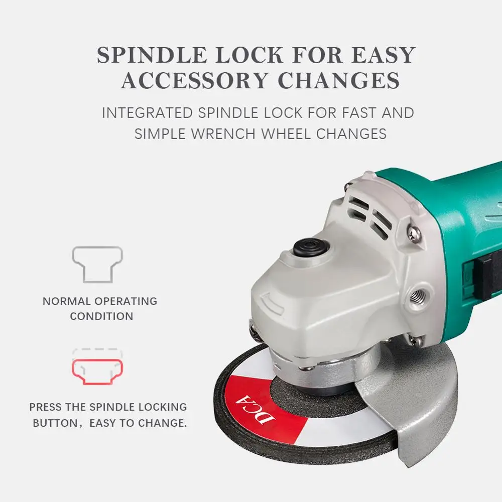DCA Electric Angle Grinder Machine 125mm 800W 220V Angular Electric Power Tool Grinding Cutting Grinding Metal Wood
DCA Electric Angle Grinder Machine 125mm 800W 220V Angular Electric Power Tool Grinding Cutting Grinding Metal Wood