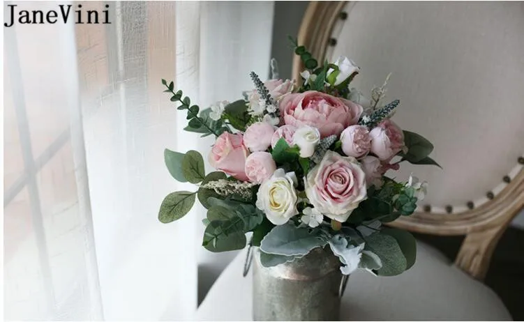 JaneVini Vintage Pink Bridal Bouquet Artificial Flowers Silk Rose Autumn Wedding Accessories Brooch Bride Bouquet Fleur Mariage
JaneVini Vintage Pink Bridal Bouquet Artificial Flowers Silk Rose Autumn Wedding Accessories Brooch Bride Bouquet Fleur Mariage