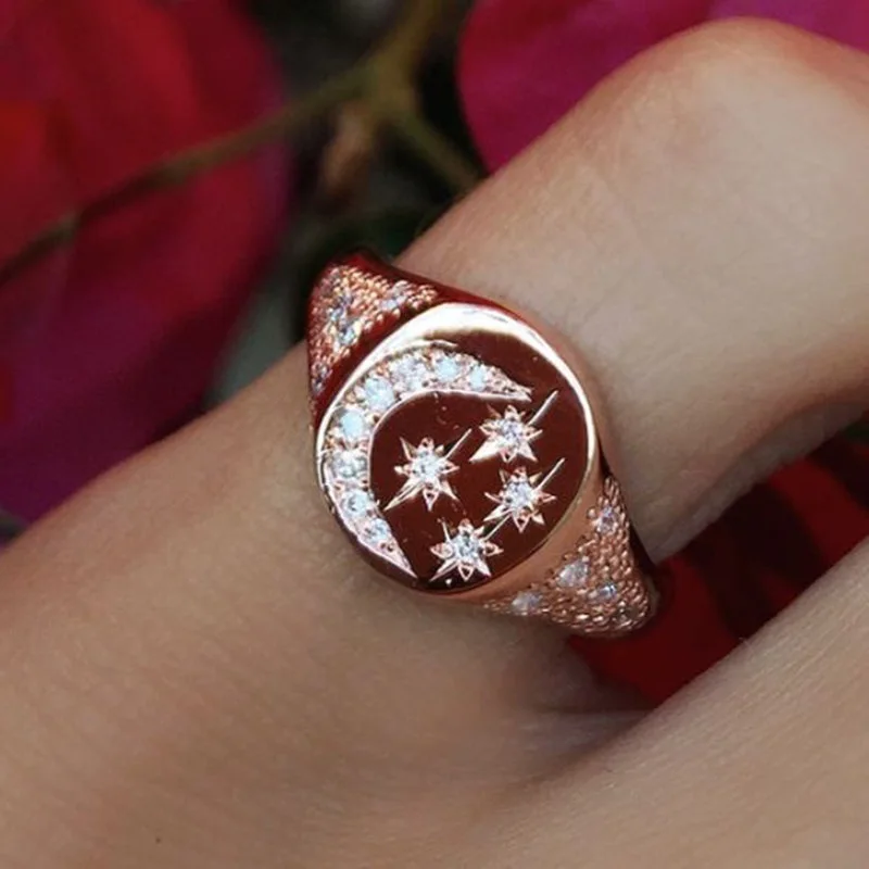 New Hot Star Moon Finger Ring Vintage Rings Crystal for Women Wedding Jewelry Bijoux Femme Party Jewelry Gifts Wholesale
New Hot Star Moon Finger Ring Vintage Rings Crystal for Women Wedding Jewelry Bijoux Femme Party Jewelry Gifts Wholesale