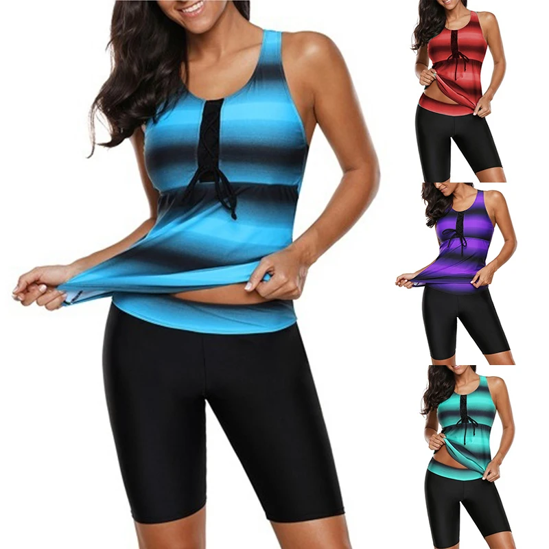 2022 Women Two Piece Swimsuit Summer Push Up Stripe Print Plus Size Tankini Set Sport Swimming Suit Bathing Suit Beach Swimwear
2022 Women Two Piece Swimsuit Summer Push Up Stripe Print Plus Size Tankini Set Sport Swimming Suit Bathing Suit Beach Swimwear