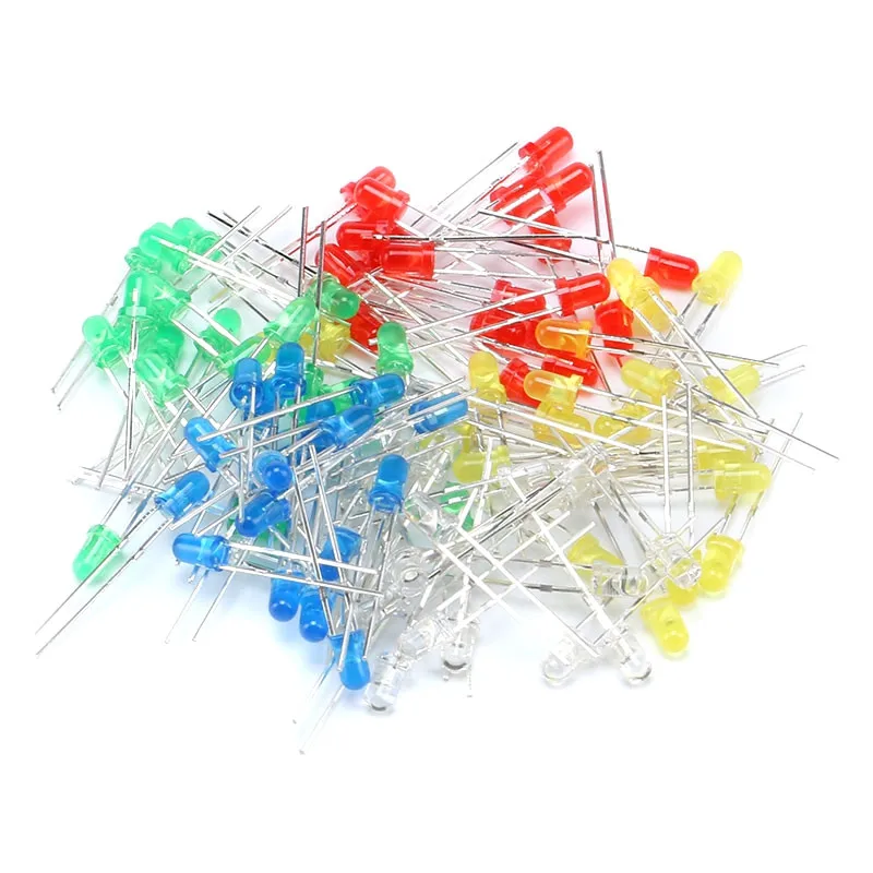 100pcs/lot LED 5MM LED lamp components package red, green, yellow, blue and white 20 each of 5 pcs
100pcs/lot LED 5MM LED lamp components package red, green, yellow, blue and white 20 each of 5 pcs
