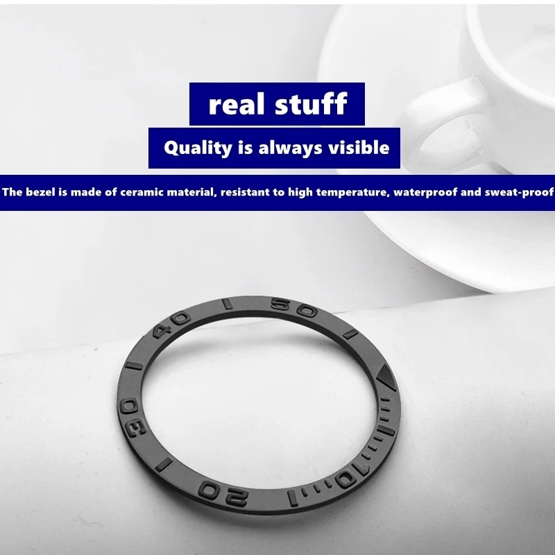 Silver Black Watch Accessories Waterproof Cover Zirconia Ceramic Ring Mouth Ceramic Scale Ring 38 * 31.8 * 1.2mm Unisex
Silver Black Watch Accessories Waterproof Cover Zirconia Ceramic Ring Mouth Ceramic Scale Ring 38 * 31.8 * 1.2mm Unisex
