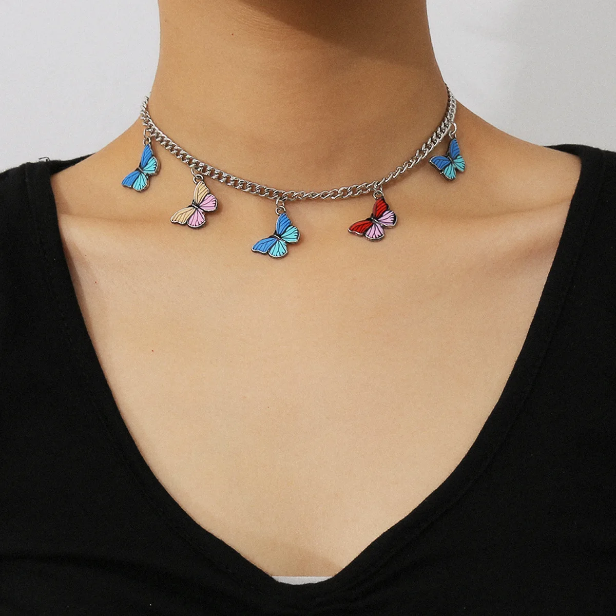 Five Colorful Beautiful Butterfly Pendant Necklace for Women Female Choker Necklace Fashion Jewerly
Five Colorful Beautiful Butterfly Pendant Necklace for Women Female Choker Necklace Fashion Jewerly