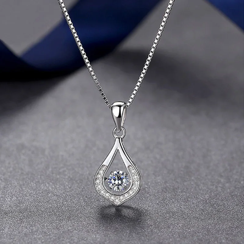 

Crystal Necklace Women Fashion Water Drop Rhinestone Pandant Clavicle Chain Fine Jewelry For Valentine'S Day Girlfriends Gifts