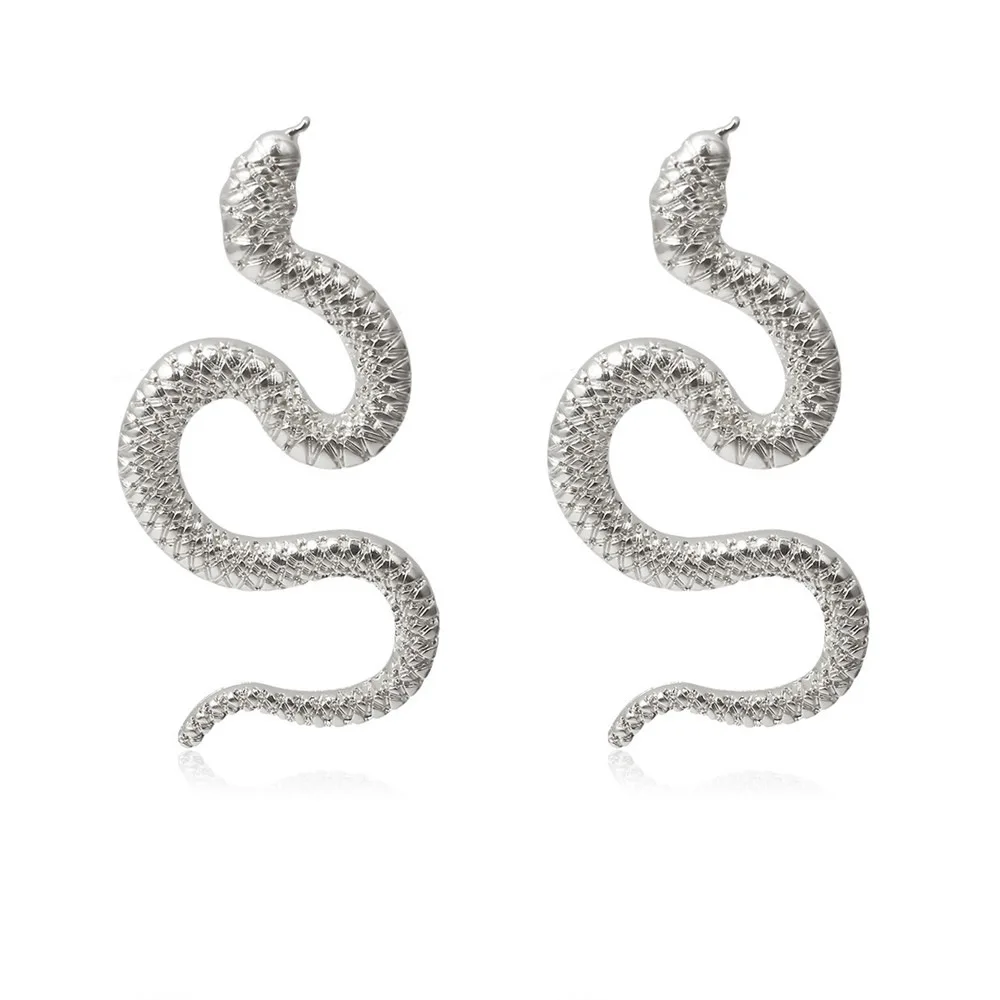 European and American fashion and popular ladies party alloy animal personality geometric earrings snake-shaped long earrings 
European and American fashion and popular ladies party alloy animal personality geometric earrings snake-shaped long earrings