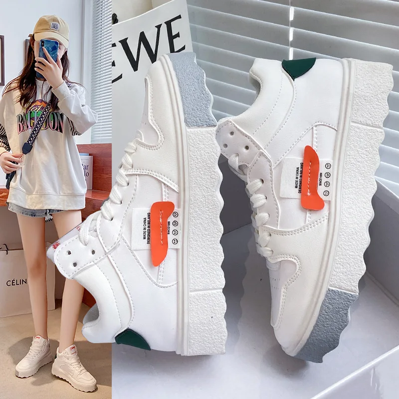 Shoes for Women Sneakers 2021 Comfort Thick Bottomed Sneakers Women Fashion Casual White Flat Vulcanized Shoes Platform Sneakers
Shoes for Women Sneakers 2021 Comfort Thick Bottomed Sneakers Women Fashion Casual White Flat Vulcanized Shoes Platform Sneakers
