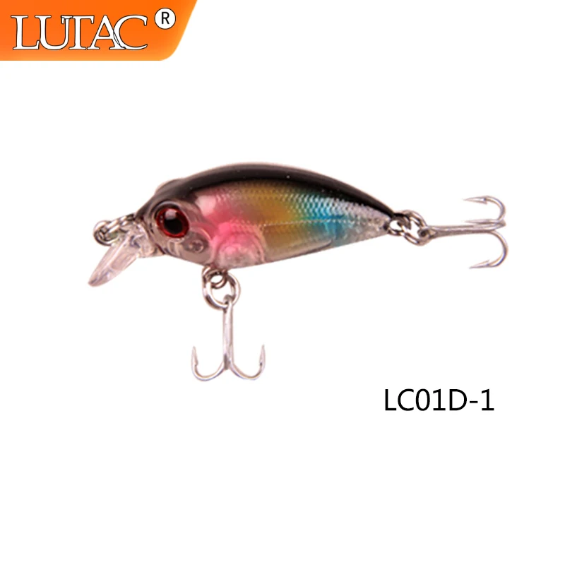 

LUTAC 35mm 2.5g Mini Minnow Crankbait Hard Bait VMC Hook 3D Eyes Carp Bass Fishing Artificial Baits