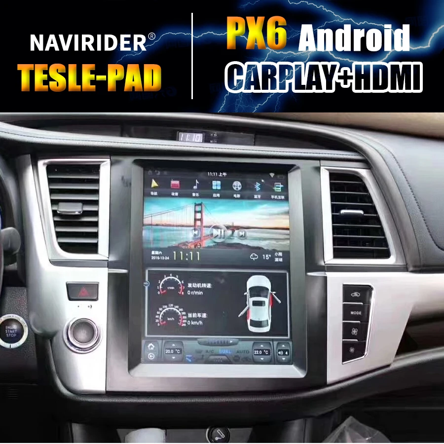 Автомобильный мультимедийный плеер PX6 на Android 9 с Bluetooth и GPS навигацией для Toyota