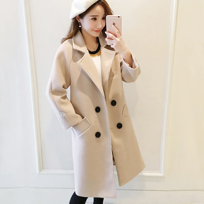 Vintage Loose Pink Casual Button Blends Wool Overcoat Women Winter Thicken Warm Jacket Long Cashmere Autumn Women's Wool Coats
Vintage Loose Pink Casual Button Blends Wool Overcoat Women Winter Thicken Warm Jacket Long Cashmere Autumn Women's Wool Coats