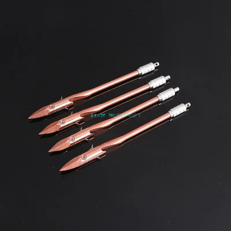 2/4pcs Archery Bow Fishing Slingshot Arrow Copper Color High Carbon Steel Broadheads Arrowhead Hunting Fishing Darts
2/4pcs Archery Bow Fishing Slingshot Arrow Copper Color High Carbon Steel Broadheads Arrowhead Hunting Fishing Darts