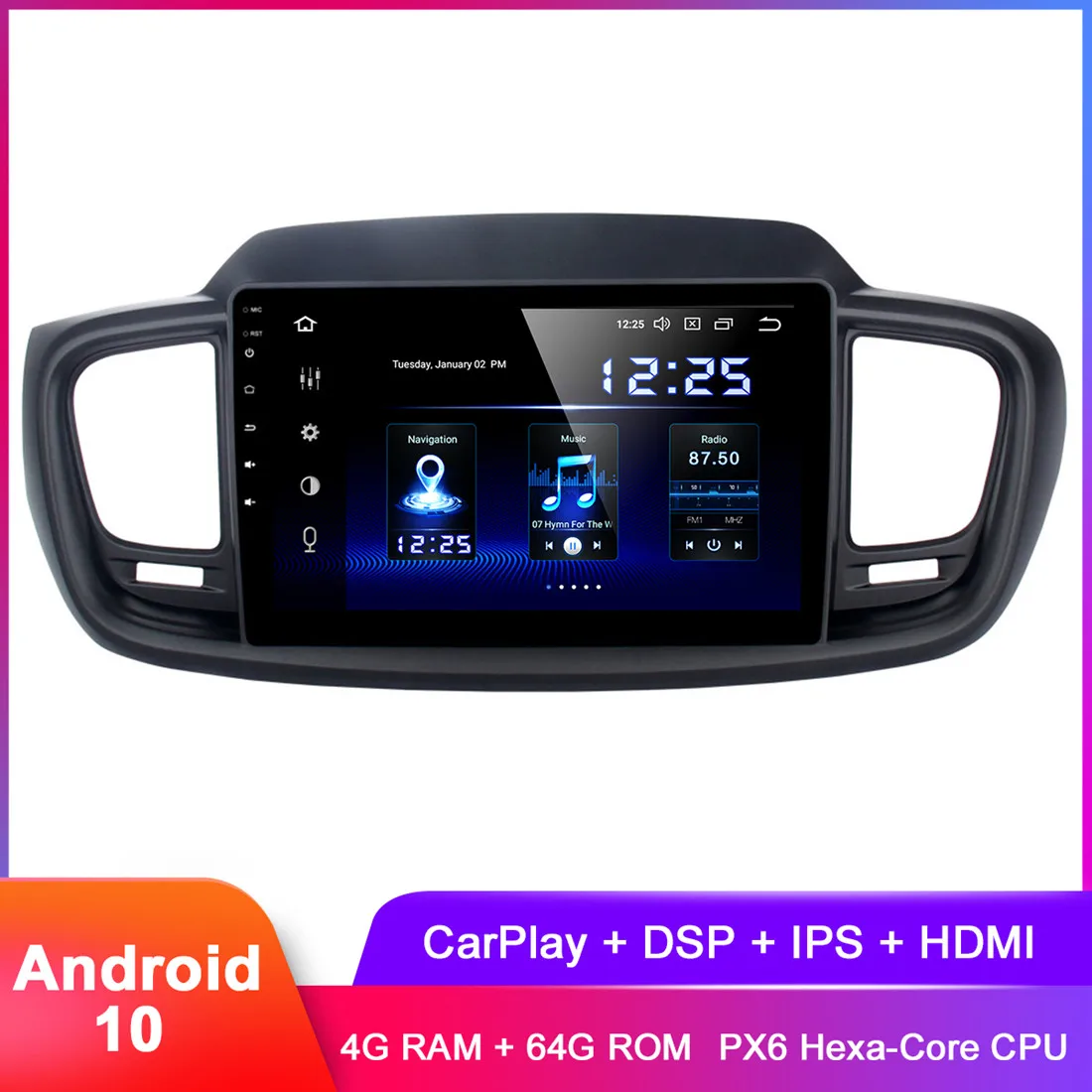 Автомагнитола с IPS дисплеем 10 2 дюйма Android GPS для Kia Sorento 2015 2016 2017 2018