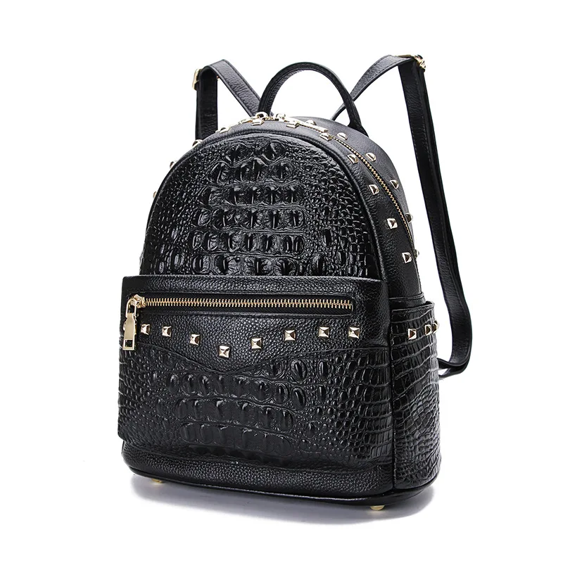 Fashion Rivet Backpacks For Women Luxury Crocodile Ladies Daypacks Bookbag Zipper Travel Bags Small Mochilas Para Mujer
Fashion Rivet Backpacks For Women Luxury Crocodile Ladies Daypacks Bookbag Zipper Travel Bags Small Mochilas Para Mujer
