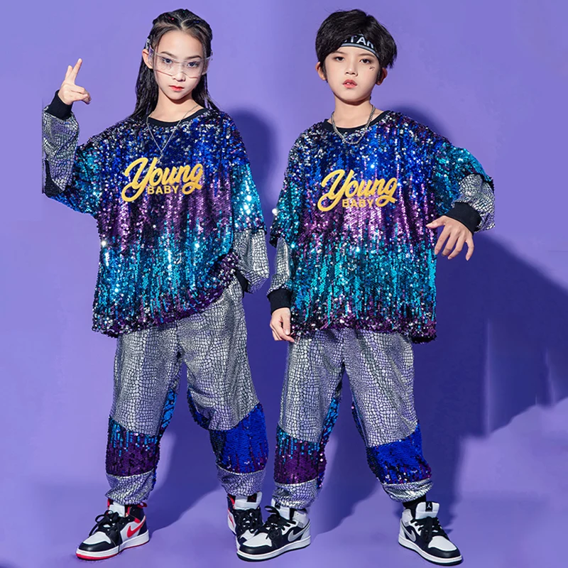 Boys Girls Street Dance Costume Sequin Tops Pants Hip Hop Performance Clothes Concert Jazz Outfit Kids Stage Costume DNV15726
Boys Girls Street Dance Costume Sequin Tops Pants Hip Hop Performance Clothes Concert Jazz Outfit Kids Stage Costume DNV15726