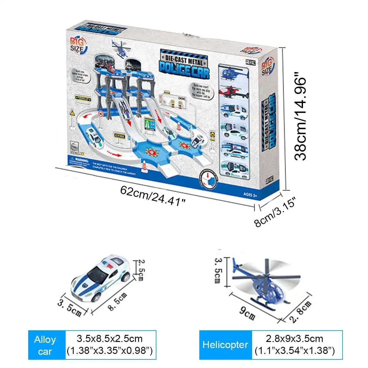 3D Railway Alloy Car Play Helicopter Car Track Toys Set Vehicles Large Parking Lot Playset DIY Model Building Kits Kids Gift
3D Railway Alloy Car Play Helicopter Car Track Toys Set Vehicles Large Parking Lot Playset DIY Model Building Kits Kids Gift