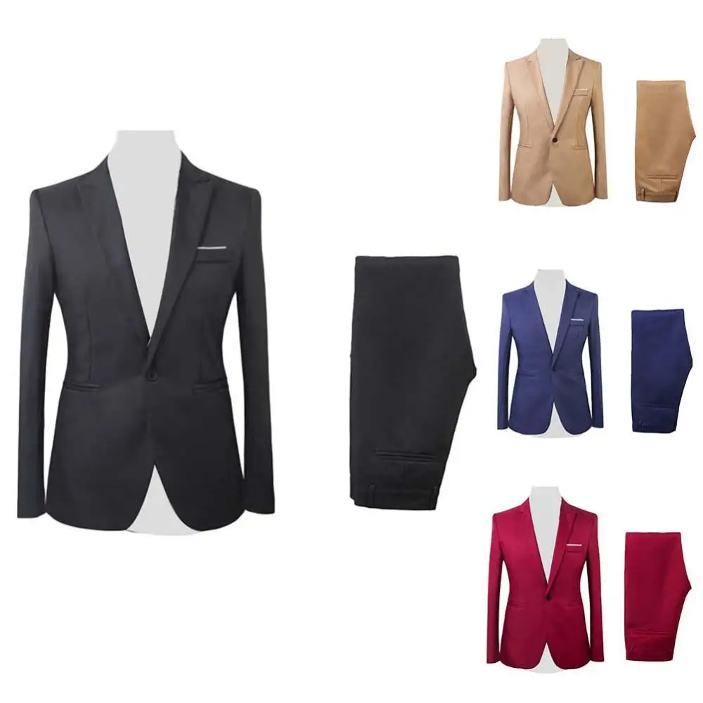 2Pcs/Set Men Formal Business Party Solid Color Long Sleeve Blazer Suit Pants Costume Mens Formal Evening Dinner Wedding Blazer
2Pcs/Set Men Formal Business Party Solid Color Long Sleeve Blazer Suit Pants Costume Mens Formal Evening Dinner Wedding Blazer