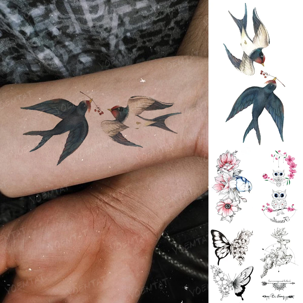 Water Transfer Temporary Tattoo Sticker Swallow Bird 3D Realistic Cute Animal Tatoo Woman Man Child Kid Arm Body Art Fake Tatto
Water Transfer Temporary Tattoo Sticker Swallow Bird 3D Realistic Cute Animal Tatoo Woman Man Child Kid Arm Body Art Fake Tatto