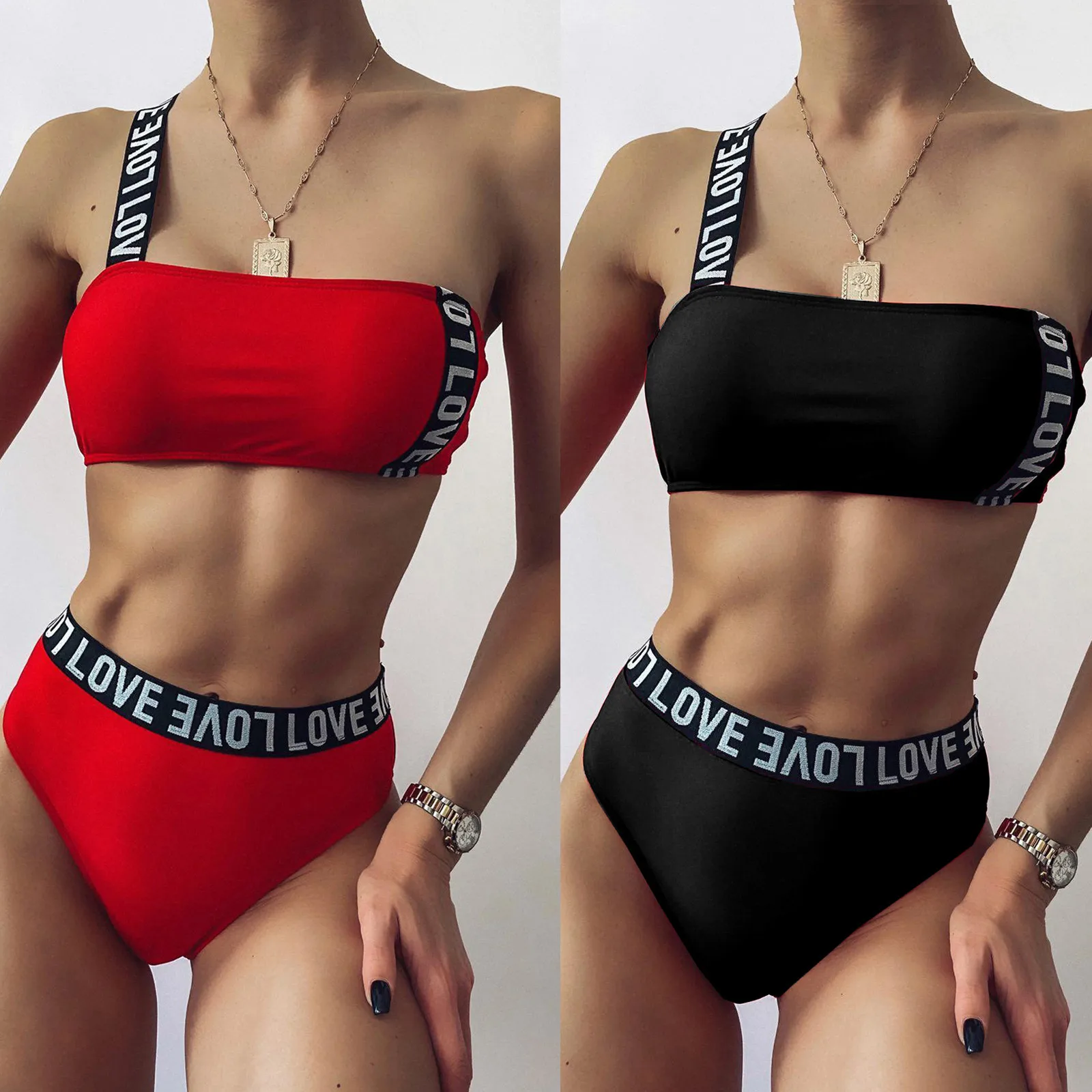 Women Summer Sexy Swimwear Letter Printing Two-Piece Swimsuit Solid Color Split Bikini Beach And Pool Party Swimming Clothing
Women Summer Sexy Swimwear Letter Printing Two-Piece Swimsuit Solid Color Split Bikini Beach And Pool Party Swimming Clothing
