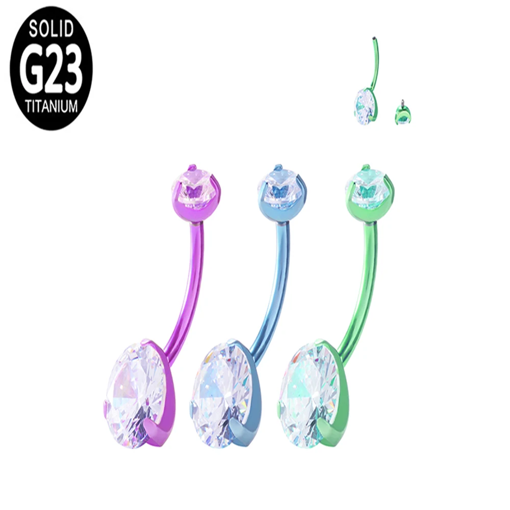 1PCS G23 Titanium Prong Set Double CZ Anodized Gem Navel Curves Belly Button Rings 14G Piercing Jewelry Wholesale Navel Ring
1PCS G23 Titanium Prong Set Double CZ Anodized Gem Navel Curves Belly Button Rings 14G Piercing Jewelry Wholesale Navel Ring