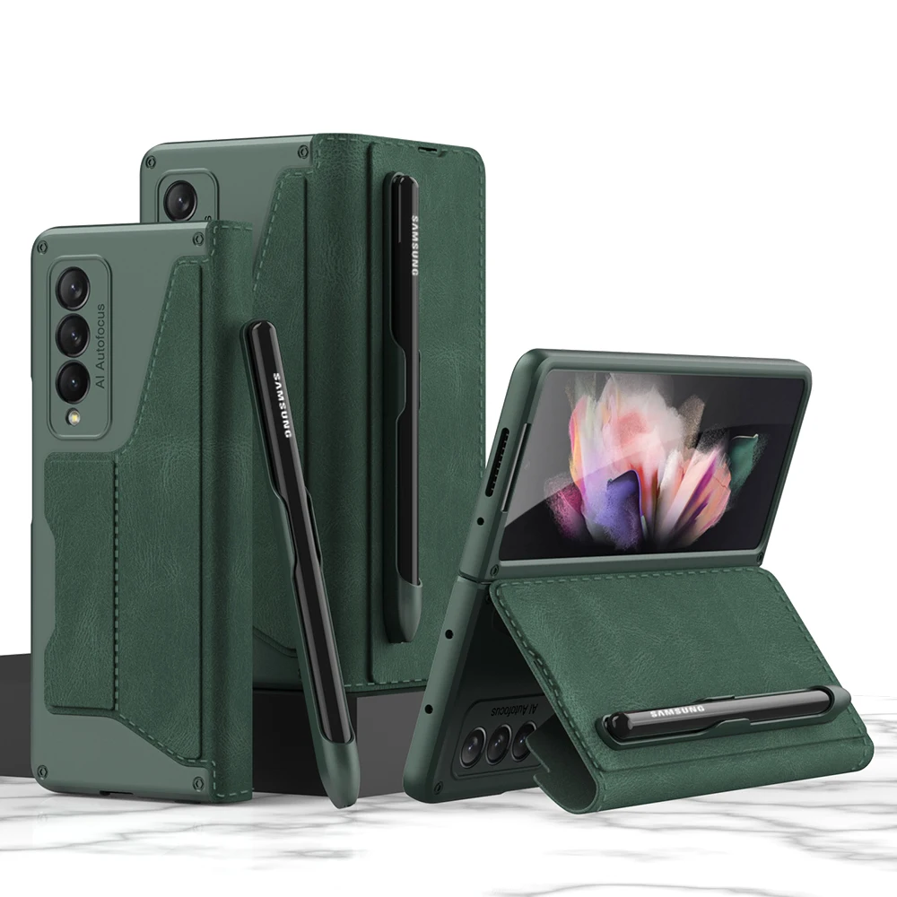 Складные кожаные чехлы для телефонов Samsung Galaxy Z Fold3, складные чехлы с 3 отделениями, защитный чехол со слотом для ручки
Складные кожаные чехлы для телефонов Samsung Galaxy Z Fold3, складные чехлы с 3 отделениями, защитный чехол со слотом для ручки