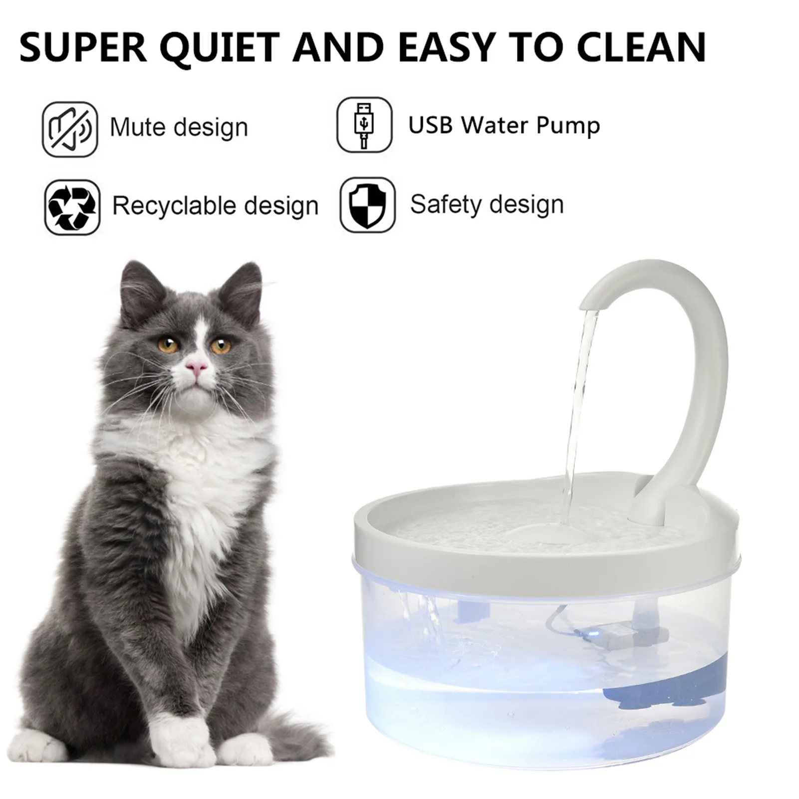 Pet Water Fountain Cat Water Dispenser Automatic Drinking Fountain With LED Light For Cats Dogs High Quality Clean And Sanitary
Pet Water Fountain Cat Water Dispenser Automatic Drinking Fountain With LED Light For Cats Dogs High Quality Clean And Sanitary