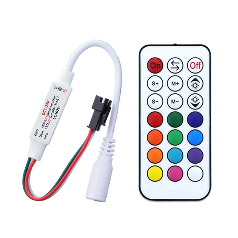LED Pixel RGB Controller RF21Keys Remote Mini Controller JM-HC-21KEY DC5-24V 2048 Points Full Color LED Controller
LED Pixel RGB Controller RF21Keys Remote Mini Controller JM-HC-21KEY DC5-24V 2048 Points Full Color LED Controller