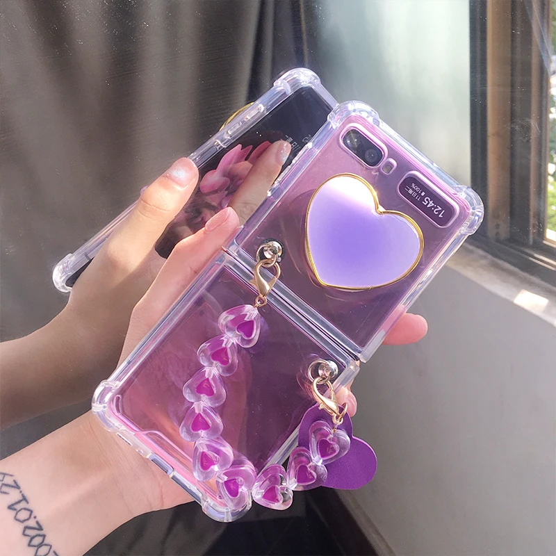 Girl Heart Stand Holder Transparent Case Cover With Cute Purple Love Bracelet Hand Chain For Samsung Galaxy Z Flip 4G 3 4 5G
Girl Heart Stand Holder Transparent Case Cover With Cute Purple Love Bracelet Hand Chain For Samsung Galaxy Z Flip 4G 3 4 5G
