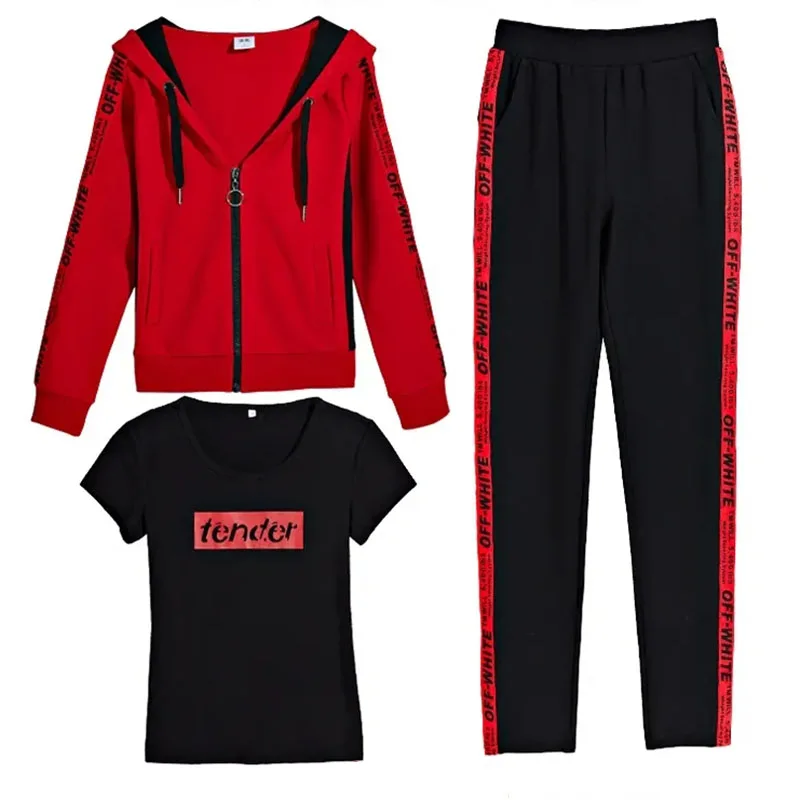 Casual Joggers Tracksuit Women 3 Piece Outfit 2021 Spring Autumn Big Size Hooded Zip Up Sweatshirt + t-Shirt + Sweatpants Suit
Casual Joggers Tracksuit Women 3 Piece Outfit 2021 Spring Autumn Big Size Hooded Zip Up Sweatshirt + t-Shirt + Sweatpants Suit