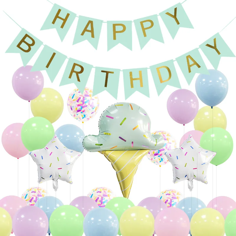 Happy Birthday Party Decorations Macaron Ice Cream Latex Balloons Set For Girl 1st 2nd 3rd Birthday Baby Shower Party Supplies
Happy Birthday Party Decorations Macaron Ice Cream Latex Balloons Set For Girl 1st 2nd 3rd Birthday Baby Shower Party Supplies