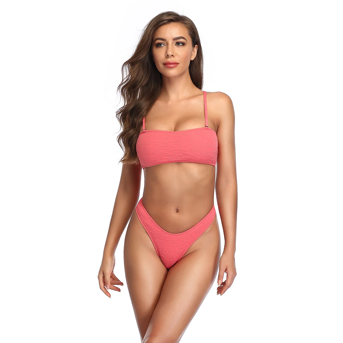 Bikini Textured Removable Straps Padded Bandeau Two Piece Bathing Suits for Women Beach Sexy Women's Swimwear 2021
Bikini Textured Removable Straps Padded Bandeau Two Piece Bathing Suits for Women Beach Sexy Women's Swimwear 2021
