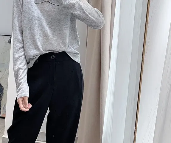 Sweater Elegant Women Vintage Lapel Sheep Wool Blended Yarn Slightly Loose and Thin Sweater Top Autumn
Sweater Elegant Women Vintage Lapel Sheep Wool Blended Yarn Slightly Loose and Thin Sweater Top Autumn
