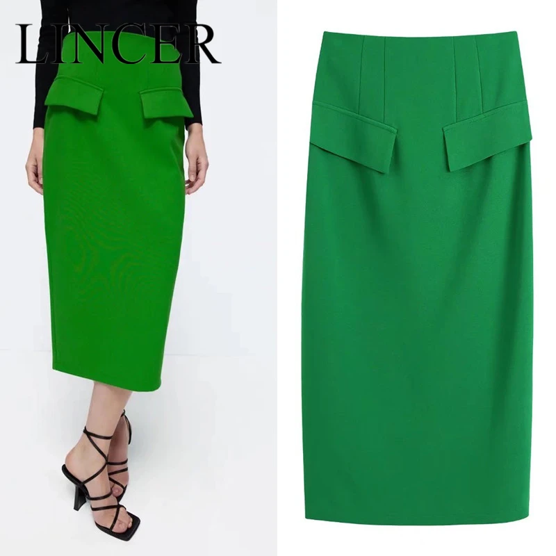 Bazaleas Pencil Skirt High Waist Skinny Classy Elegant Office Ladies Workwear Package Hip Fake Pockets Skirts Womens Midi
Bazaleas Pencil Skirt High Waist Skinny Classy Elegant Office Ladies Workwear Package Hip Fake Pockets Skirts Womens Midi