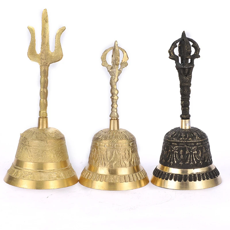 

100% Brass Handicraft Large Engraved Hand BellProduces Loud and Clear Sound School Meditation Church Bronze Bell Creative Gift