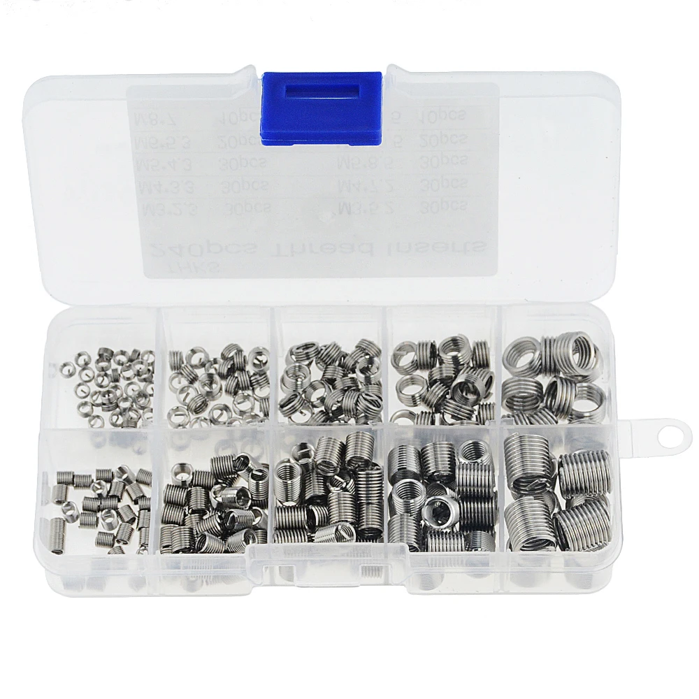 240PCS/Box M3-M8 M4 M5 M6 Stainless Steel Threaded Insert Wire Screw Sleeve Thread Coiled Wire Helical Screw Repair Tool Kit 
240PCS/Box M3-M8 M4 M5 M6 Stainless Steel Threaded Insert Wire Screw Sleeve Thread Coiled Wire Helical Screw Repair Tool Kit