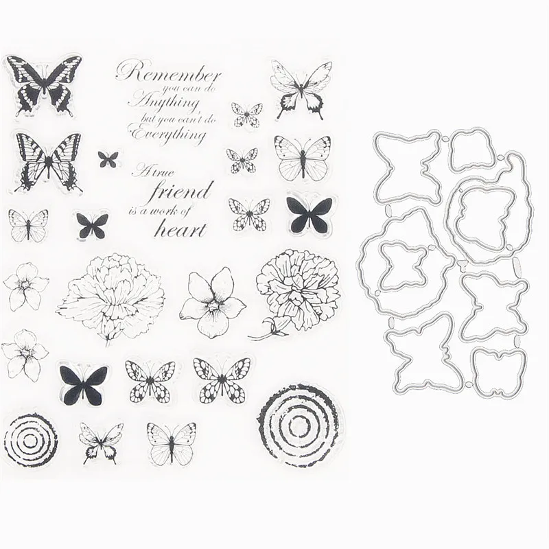 Colorful Butterfly Clear Stamps Suit Cutting Die 12.5x15.5cm Silicone Seal TPR Halloween Roller Stamps DIY Scrapbooking Cards
Colorful Butterfly Clear Stamps Suit Cutting Die 12.5x15.5cm Silicone Seal TPR Halloween Roller Stamps DIY Scrapbooking Cards